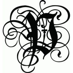 calligraphy flourish monogram p