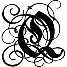 calligraphy flourish monogram q