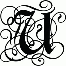 calligraphy flourish monogram u