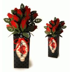 rose bouquet tall valentine box card