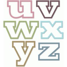outline alphabet u,v,w,x,y,z