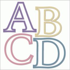 outline alphabet a b c d