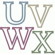 outline alphabet u v w x