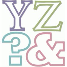 outline alphabet y z ? and