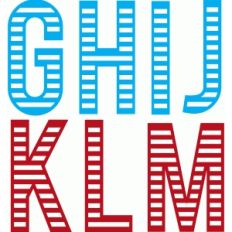 striped letters g - m