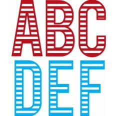 striped letters a - f