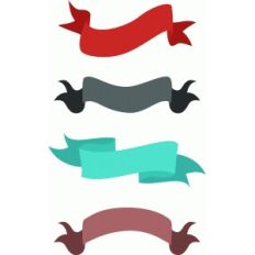 4 ribbon banners