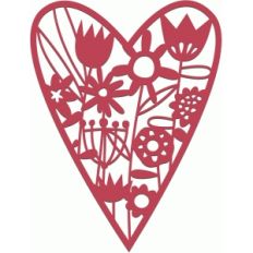 flower meadow papercut heart