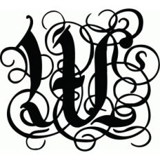 calligraphy flourish monogram w