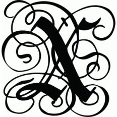 calligraphy flourish monogram x