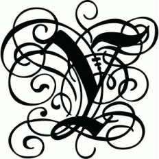 calligraphy flourish monogram y