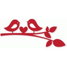 lovebirds w/heart on branch