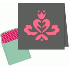 heart, flourish and flower mini card and envelope