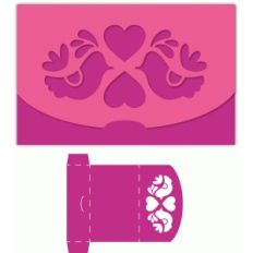 bird and heart fold over gift card holder