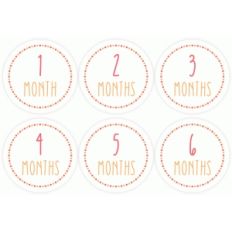 month stickers 1-6 pink