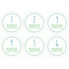 month stickers 1-6 blue