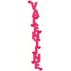 vertical valentine marquee word banner