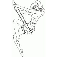 pin up girl on a swing