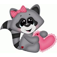 valentine raccoon w heart