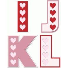 hearts alphabet i j k l