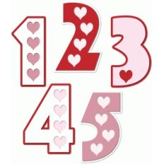hearts numbers 1 2 3 4 5