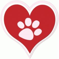 nested dog paw heart