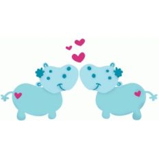kissing hippos