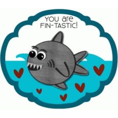fin-tastic shark print and cut valentine