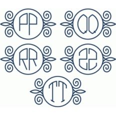 flourish circle monograms p-t