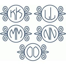 flourish circle monograms k-o