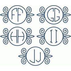 flourish circle monograms f-j
