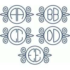 flourish circle monograms a-e