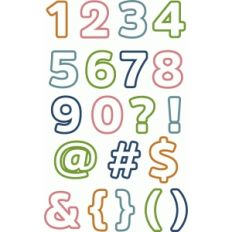 outline block letters - punctuation numbers