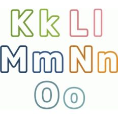 outline block letters k-o