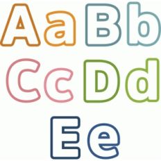 outline block letters a-e