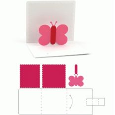 3x3 valentine pop up butterfly card