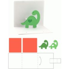 3x3 valentine pop up dinosaur card