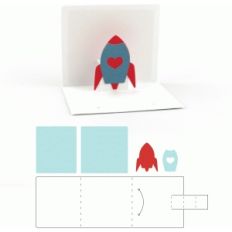 3x3 valentine pop up rocket card