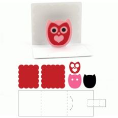 3x3 valentine pop up owl card