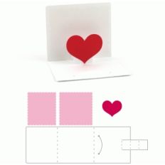 3x3 valentine pop up heart card