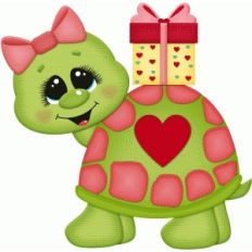valentine turtle w present