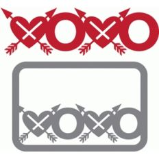 'xoxo' arrow hearts w/card