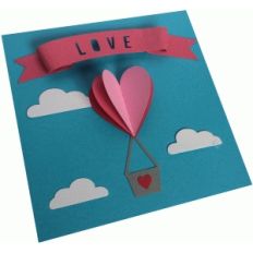 heart hot air balloon card