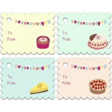 set of printable cake gift tags