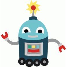 little blue rolling robot