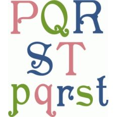 fancy curl alphabet p-t