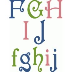 fancy curl alphabet f-j