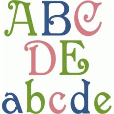 fancy curl alphabet a-e