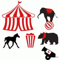 circus big top and animals