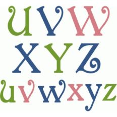 fancy curl alphabet u-z